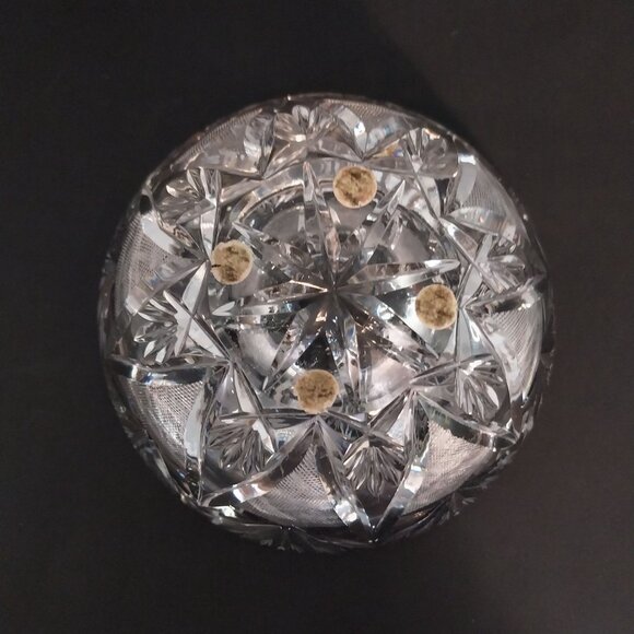 Vintage Cut Crystal Ornate Clear Glass Ashtray Heavy - Picture 6 of 8